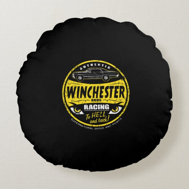 Authentic Winchester Bros Round Pillow (Front)