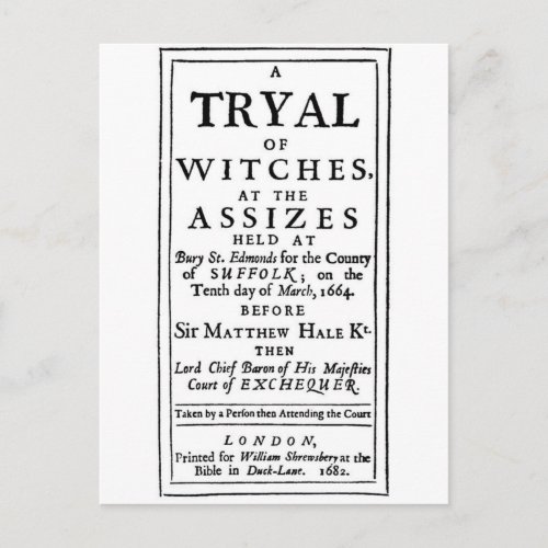 Authentic Witch Trials Poster Postcard