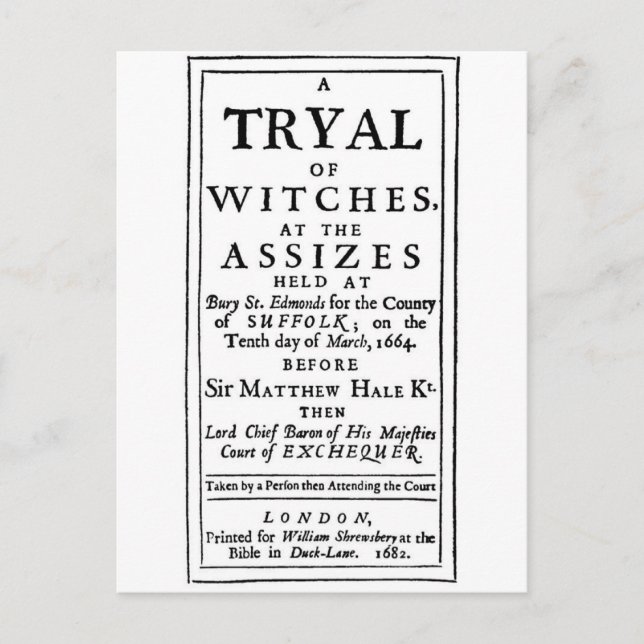 Authentic Witch Trials Poster Postcard (Front)
