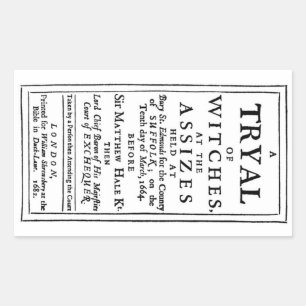 Authentic Witch Trials Poster Rectangular Sticker