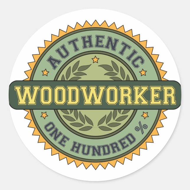 Authentic Woodworker Classic Round Sticker (Front)