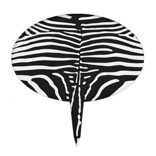 Authentic Zebra Skin Print _ black white stripe Cake Topper