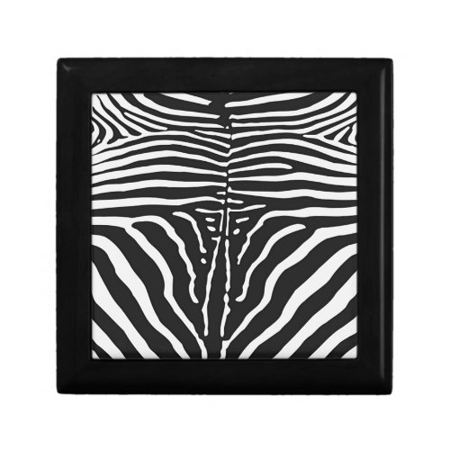Authentic Zebra Skin Print _ black white stripe Gift Box