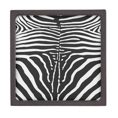 Authentic Zebra Skin Print _ black white stripe Keepsake Box