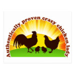 Authentically Proven Crazy Chicken Lady Postcard