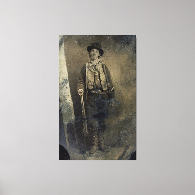 Authenticated portrait of Billy the Kid (1880) Canvas Print (Front)