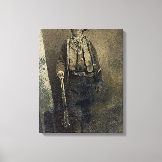 Authenticated portrait of Billy the Kid (1880) Canvas Print (Front)