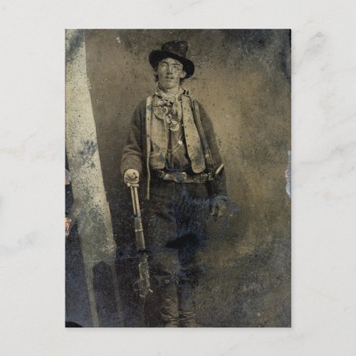 Authenticated portrait of Billy the Kid 1880 Postcard