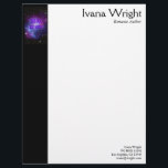 Author Book Cover Letterhead<br><div class="desc">Letterhead for published authors or publishers. Add your own book cover. Black bar on the left side and text on the right.</div>
