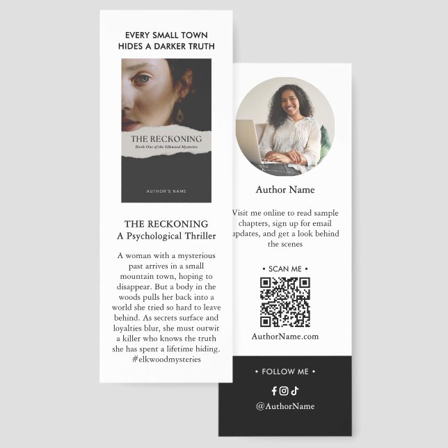 Author Book/Novel Promotion & Marketing Gift Bookmarks (Front & Back)