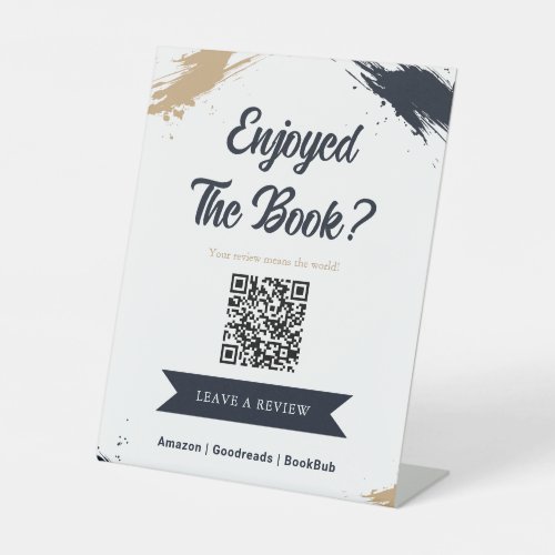 Author Book Review Request QR Code Display Readers Pedestal Sign