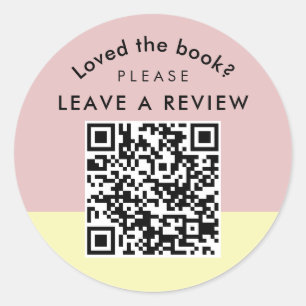 Author Book Review Request QR Code Pastel Classic Round Sticker