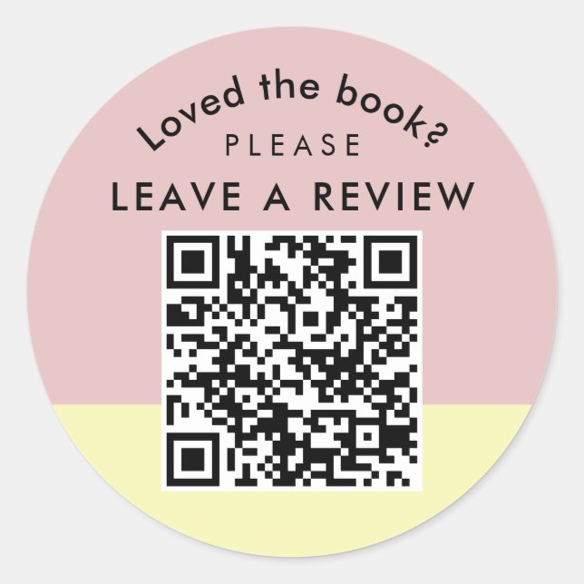 Author Book Review Request QR Code Pastel Classic Round Sticker (Front)