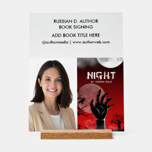 Author Book Signing Book Cover Promotional Acrylic Sign