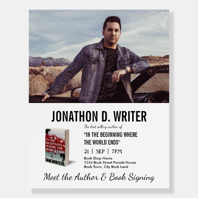 Author Book Signing & Book Promotion Advertisement Foam Board (Front)