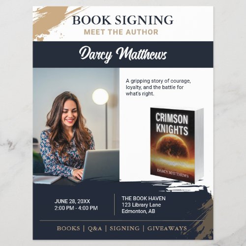 Author Book Signing Event Promotional Meet & Greet Flyer