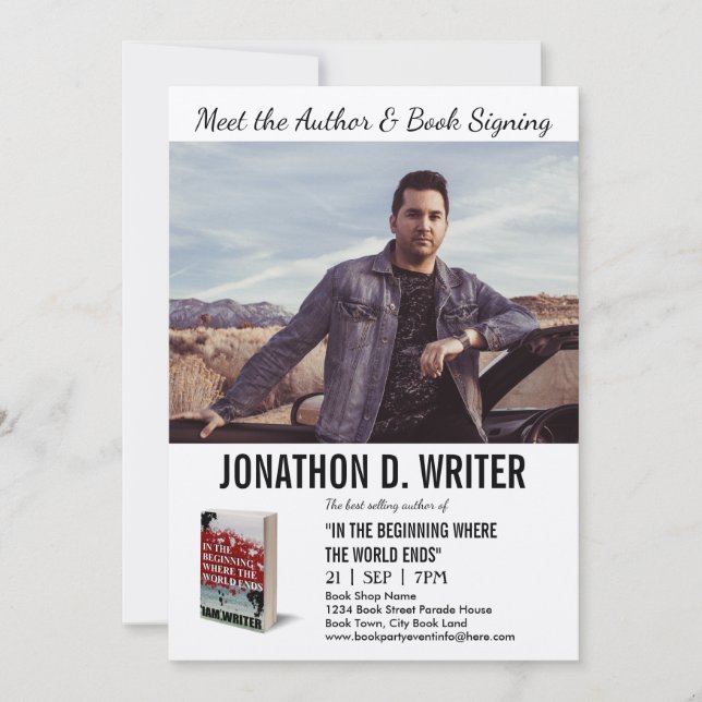 Author Book Signing Kraft Invitation (Front)
