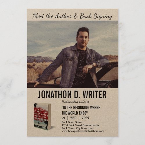 Author Book Signing Kraft Invitation