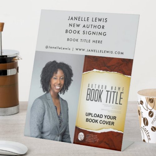 author book signing table pedestal sign