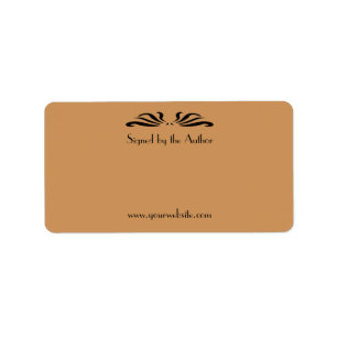 Author Bookplate Signed by Author Antique Swirl