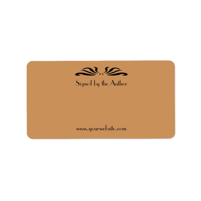 Author Bookplate Signed by Author Antique Swirl (Front)