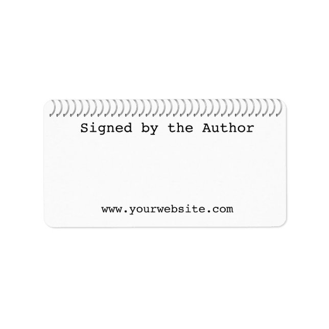 Author Bookplate Signed by the Author Spiral (Front)