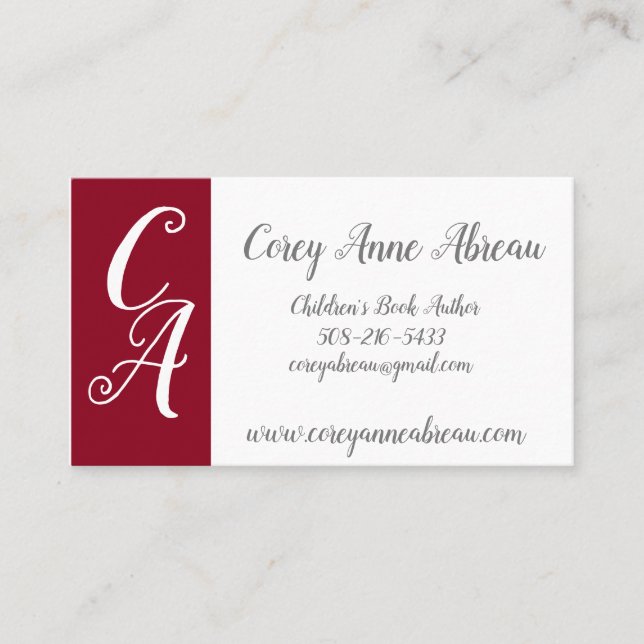 Author Business Card (Front)
