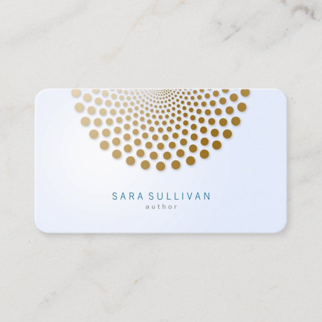 Author Business Card Elegant Circle Dots Motif (Front)