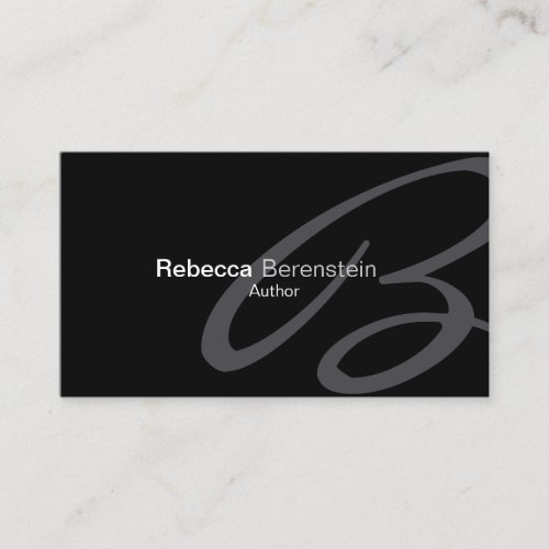 Author Business Card Fancy Monogram