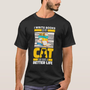 Author Cat Book Poetry Novelist Writer T-Shirt