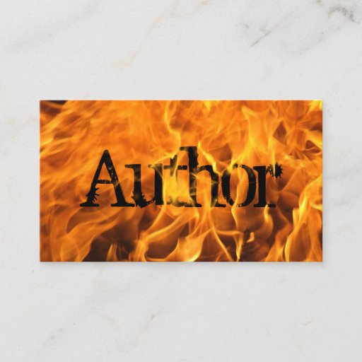 Customizable Cool Burning Fire Author Business Card