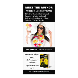 Author Event Advertisement Promotion QR Code Black Rack Card
