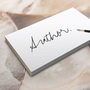 Author Freelance Writer Handwriting Script Business Card