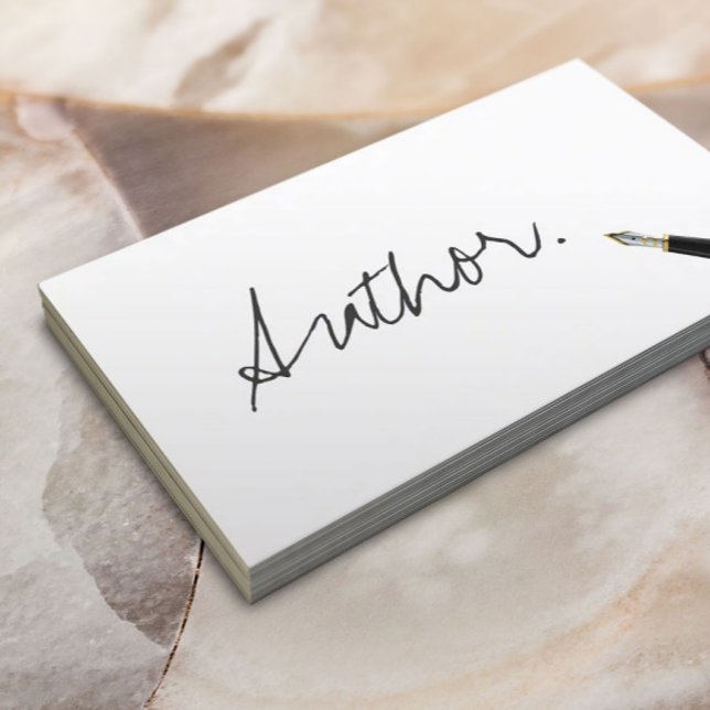 Author Freelance Writer Handwriting Script Business Card (Creator Uploaded)