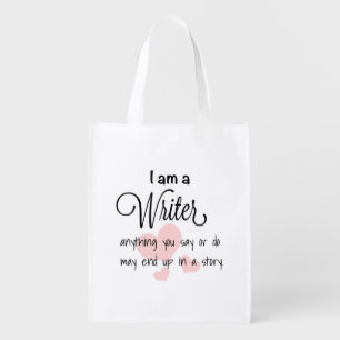 Author gifts funny writer tote bags