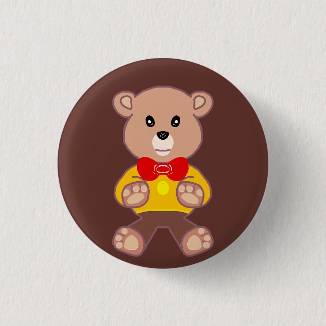 Author K.E.C. Teddy Bear  Button (Front)