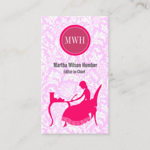 Author Novelist Writer Editor Vintage Chic Business Card