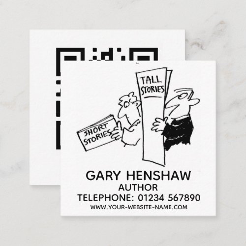 Author or Writer Square Business Card