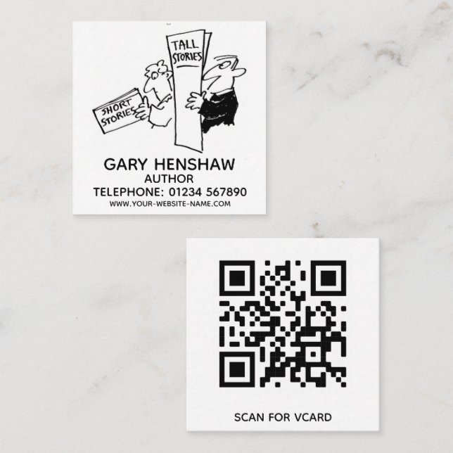 Author or Writer Square Business Card (Front/Back)