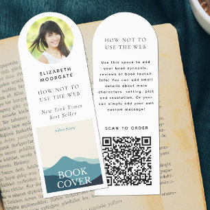 Author Photo Book Launch  Promotional Qr Code  Bookmarks