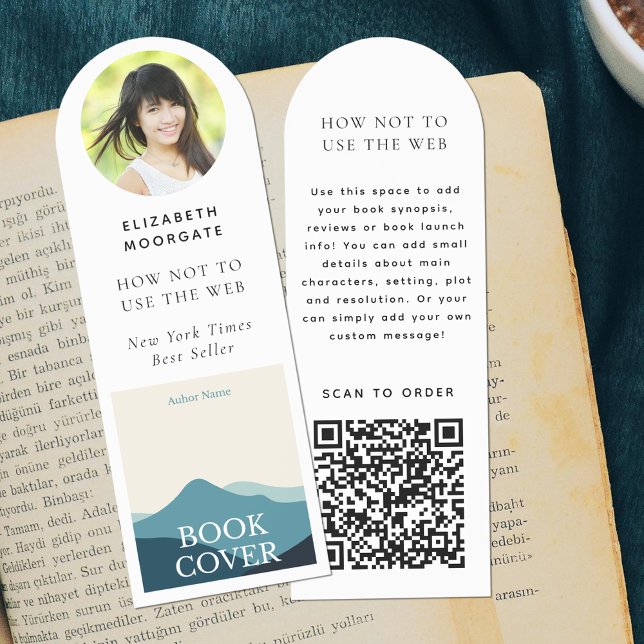 Author Photo Book Launch  Promotional Qr Code  Bookmarks (Creator Uploaded)