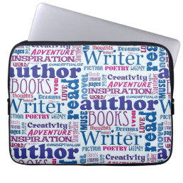 Author Pride Wordy Cool Typography Pattern Laptop Sleeve