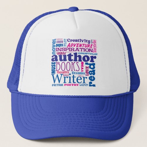 Author Pride Wordy Cool Typography Pattern Trucker Hat