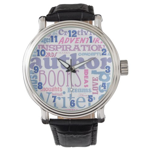 Author Pride Wordy Fun Typography Pattern Watch