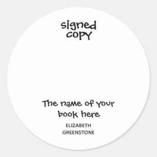 Author Promotional Signed Copy Classic Round Sticker