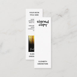 Author Promotional Signed Copy Mini Bookmark Card