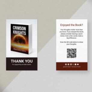 Author Review Request Card QR Code Book Launch