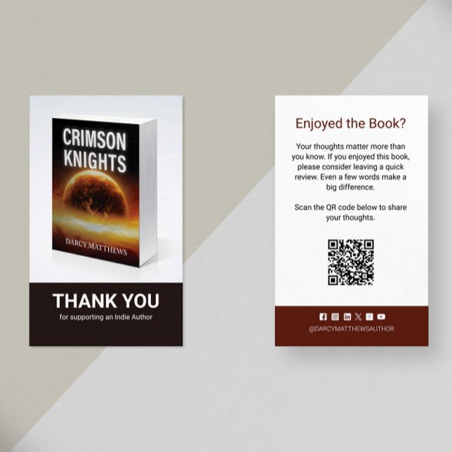 Author Review Request Card QR Code Book Launch (Creator Uploaded)