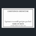 Author Signature Black Bookplate<br><div class="desc">A striking author signature bookplate sticker. The sticker can be signed by the author and added into their book or novel at a later date.  A beautiful way to include an autograph within your book for promotional purposes.</div>