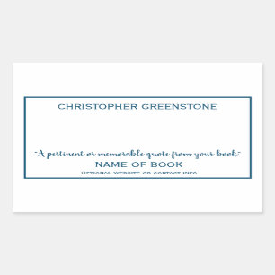 Author Signature Blue Bookplate
